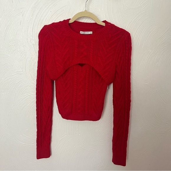 Abercrombie Cable Sweater Shrug Set in Red | size small - Picture 2 of 8